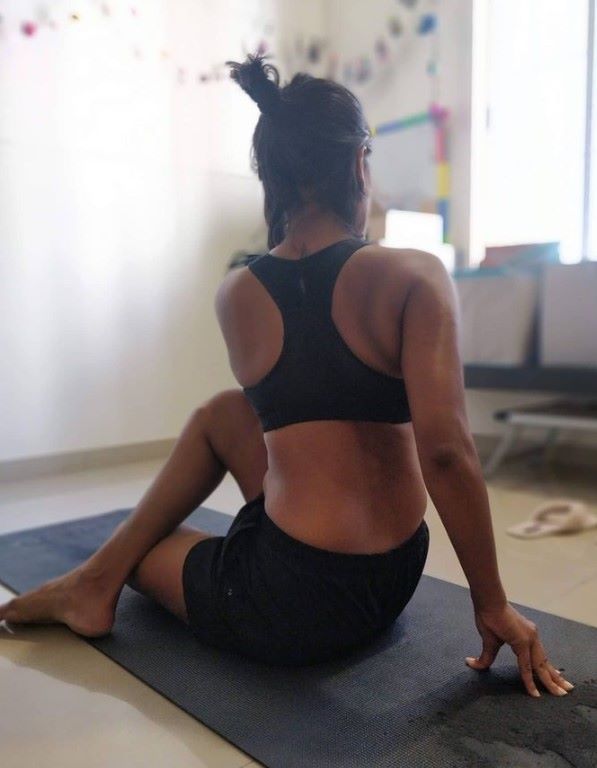 Sowmya Jaganmurthy practising Yoga