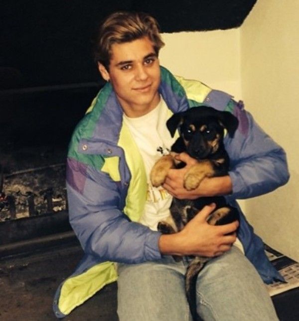 Spencer Johnson with a dog