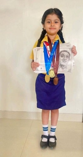Ssara Palekar with her medals