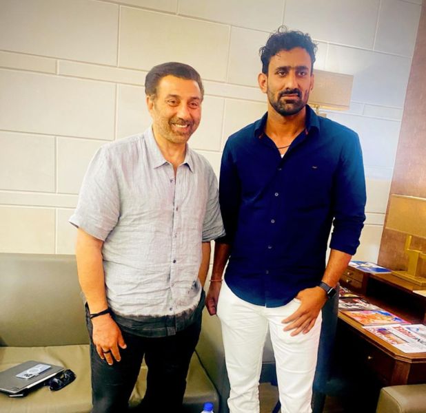 Surender Gill with actor Sunny Deol (left)