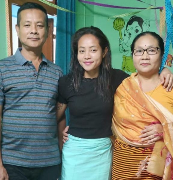 Sushila Chanu with her parents