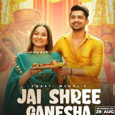 Swasti Mehul Jain on the poster of the music video of the Hindi song 'Jai Shree Ganesha'