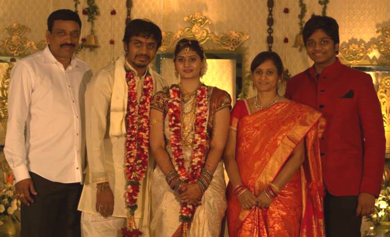 Teja Sajja with his parents and brother