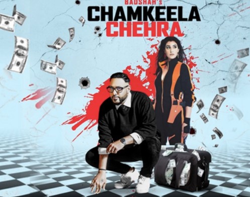 The poster of Badshah's music video 'Chamkeela Chehra' (2023)