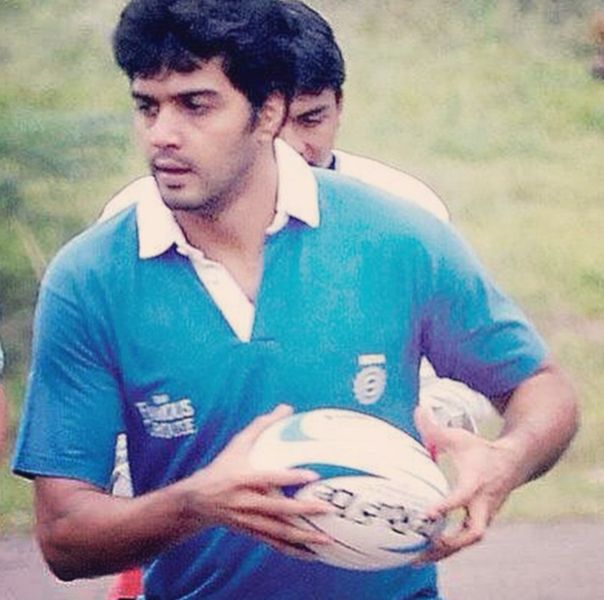 Vinay Rai playing rugby