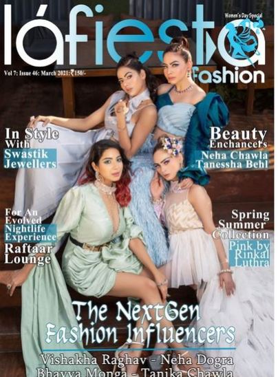 Vishakha Raghav featured on the cover of lafiesta magazine