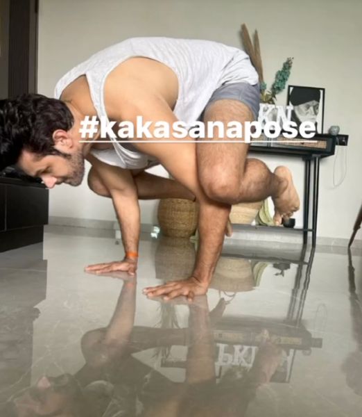 Vishal Nayak doing yoga