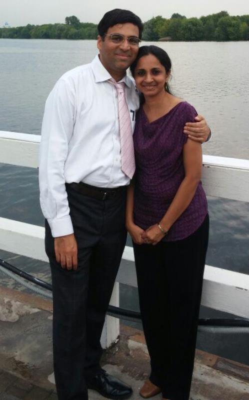Viswanathan Anand with his wife, Aruna