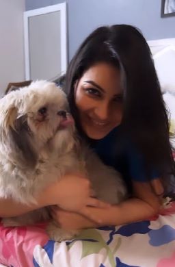 Yamini Malhotra with her dog Oreo