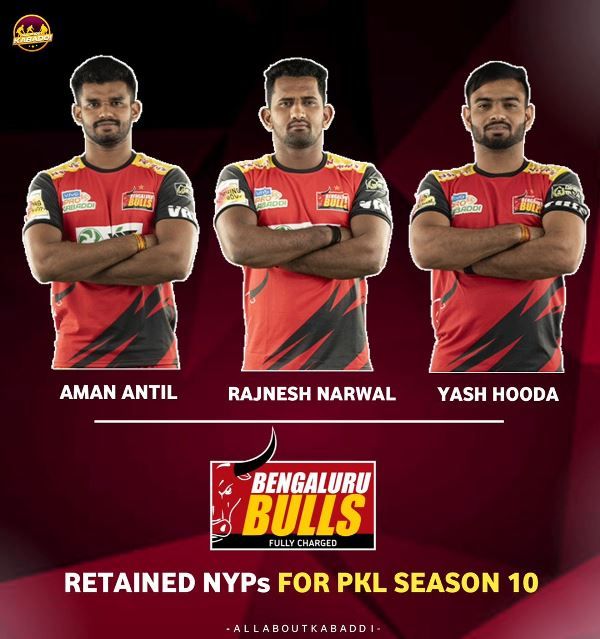 Yash Hooda (right) as the Existing New Young Player of Bengaluru Bulls