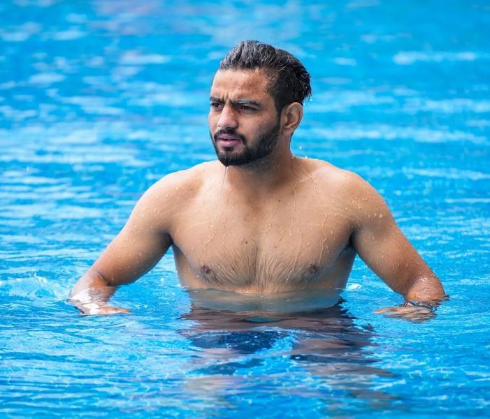 Yash Hooda while swimming