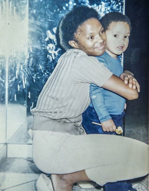 Young Trevor Noah with his mother