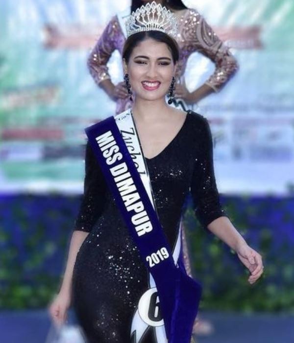 Zuchobeni Tungoe after being crowned as Miss Dimapur 2019