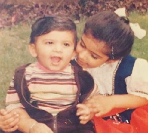 A childhood picture of Zorian Cross with his sister