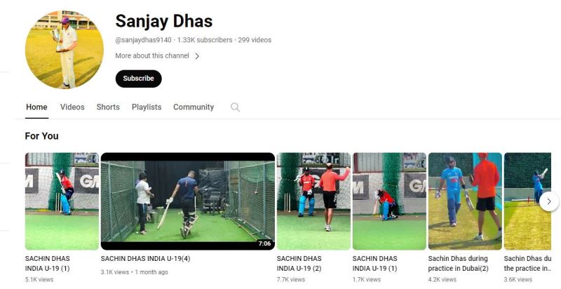 A snip of Sanjay Dhas' YouTube channel