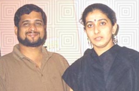 An old picture of Nikhil Wagle with Meena Karnik