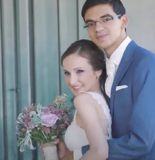 Anish Giri and Sopiko Guramishvili on their wedding day