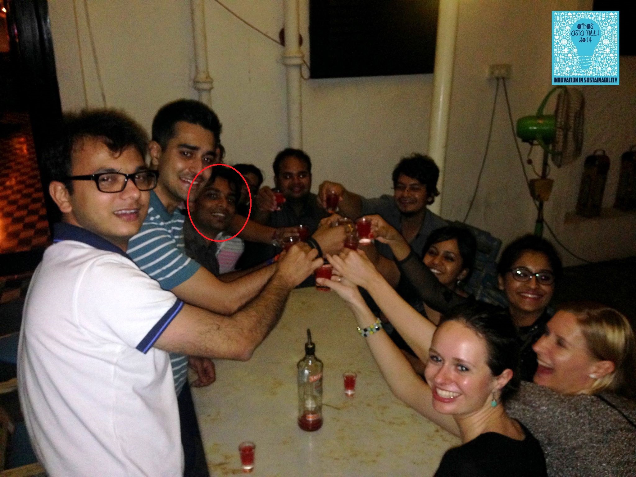 Ankit Agarwal having a drink with friends
