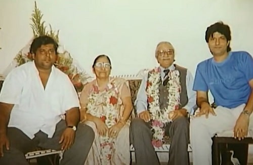 David Dhawan with his parents and brother