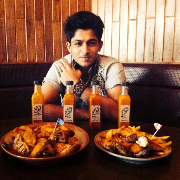 Deepak Saroj eating non-vegetarian food