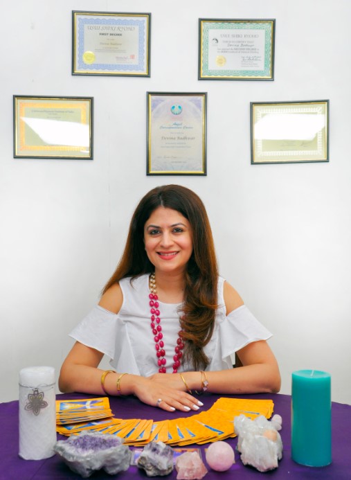 Devina Badhwar posing at her spiritual centre