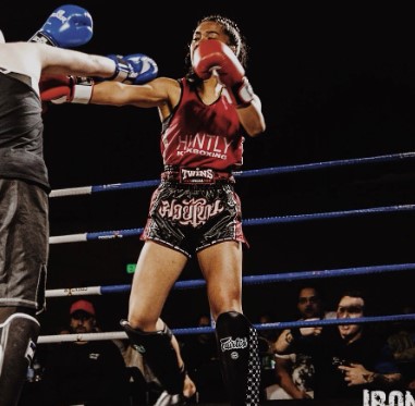 Hana-Rawhiti Maipi-Clarke while boxing