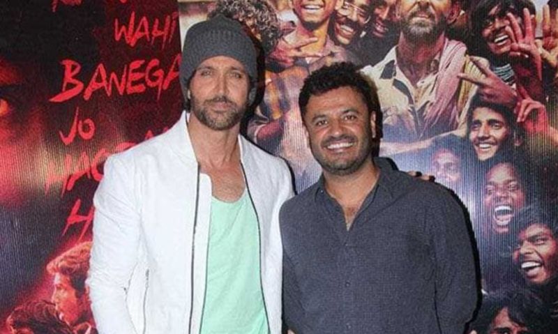 Hrithik Roshan and Vikas Bahl (right) during the promotions of the Hindi film titled 'Super 30' (2019)