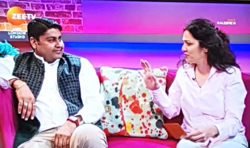 Inseeya Khambati while discussing a topic during a television show