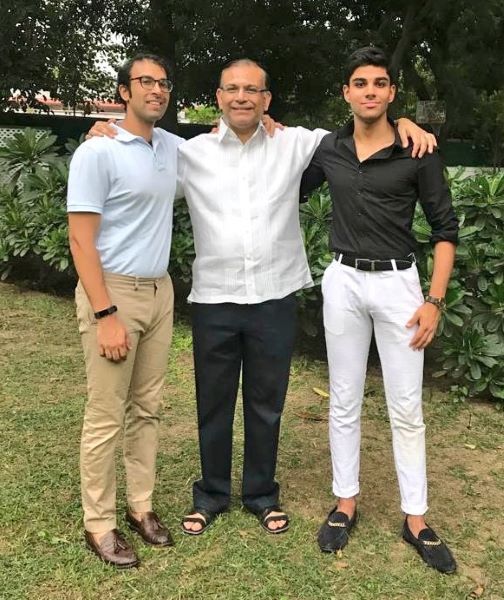 Jayant Sinha with his sons