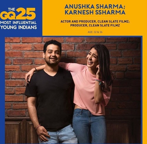 Karnesh Sharma with Anushka Sharma- The GQ 25 Most Influential Young Indians 2021