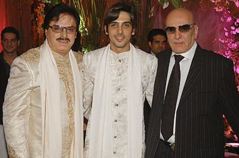 (Left to right) Sanjay Khan, Zayed Khan, and Feroz Khan at Zayed Khan's wedding ceremony