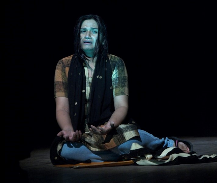 Neetu Pandey in the play Behter Hai Maut written & directed by Jetendra Mittal in 2016
