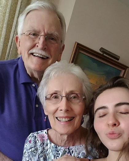 Sarah Carpenter with her grandparents