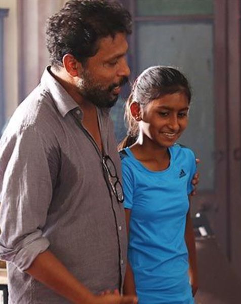 Shoojit Sircar with his daughter, 'Anannya Sircar,' at the sets of the film 'Piku' (2015)
