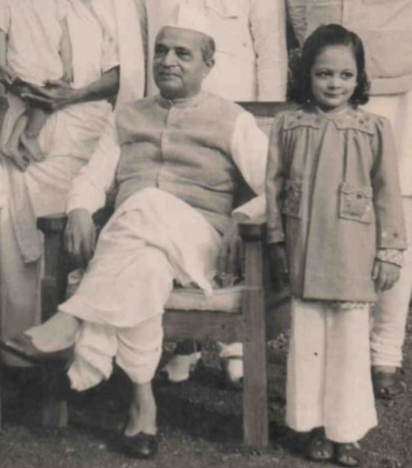Sonal Mansingh with her grandfather, Mangal Das Pakvasa