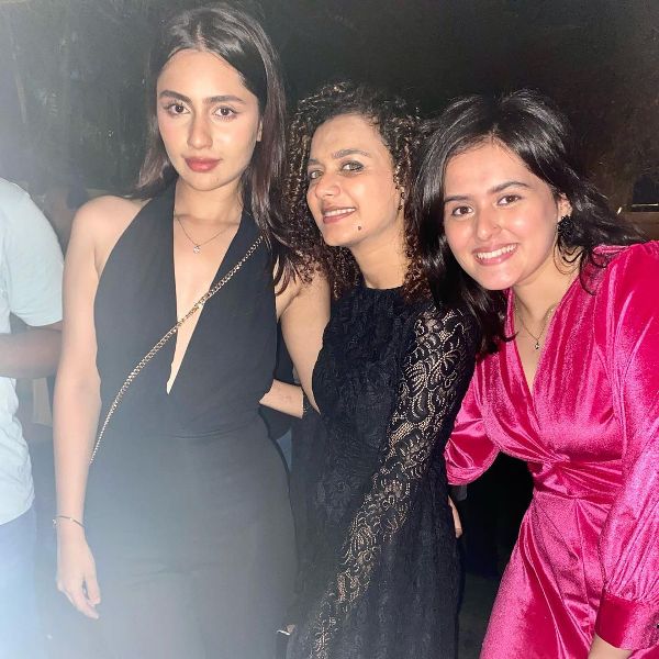 Tanvi Negi (right) with co-stars of her debut Hindi web series, Taj Divided by Blood