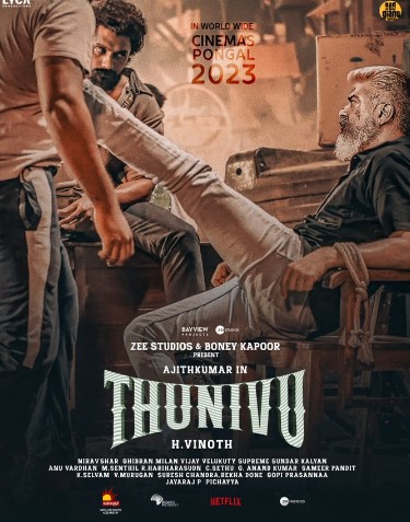 The poster of the film Thunivu (2023)