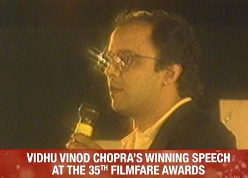 Vidhu Vinod Chopra after receiving the 35th Filmfare Award